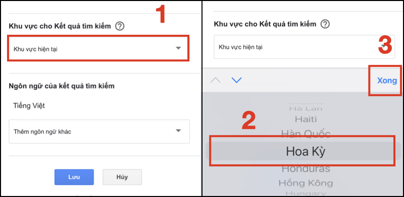 Chọn một khu vực theo &yacute; muốn